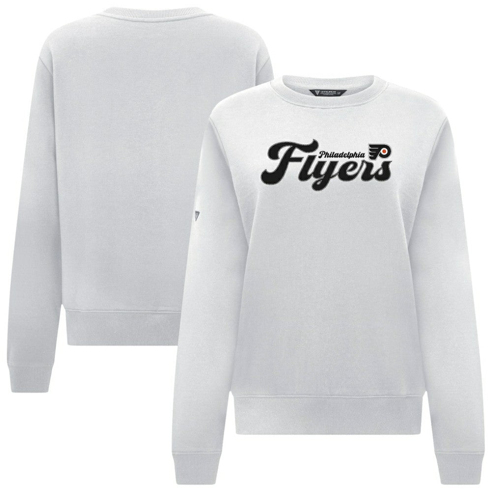 NHL Philadelphia Flyers Levelwear Women's Yvette Big Script Tri-Blend Sweatshirt - White