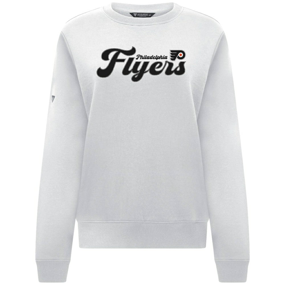 NHL Philadelphia Flyers Levelwear Women's Yvette Big Script Tri-Blend Sweatshirt - White