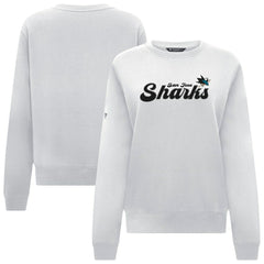 NHL San Jose Sharks Levelwear Women's Yvette Big Script Tri-Blend Sweatshirt - White