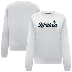 NHL Seattle Kraken Levelwear Women's Yvette Big Script Tri-Blend Sweatshirt - White