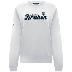 NHL Seattle Kraken Levelwear Women's Yvette Big Script Tri-Blend Sweatshirt - White