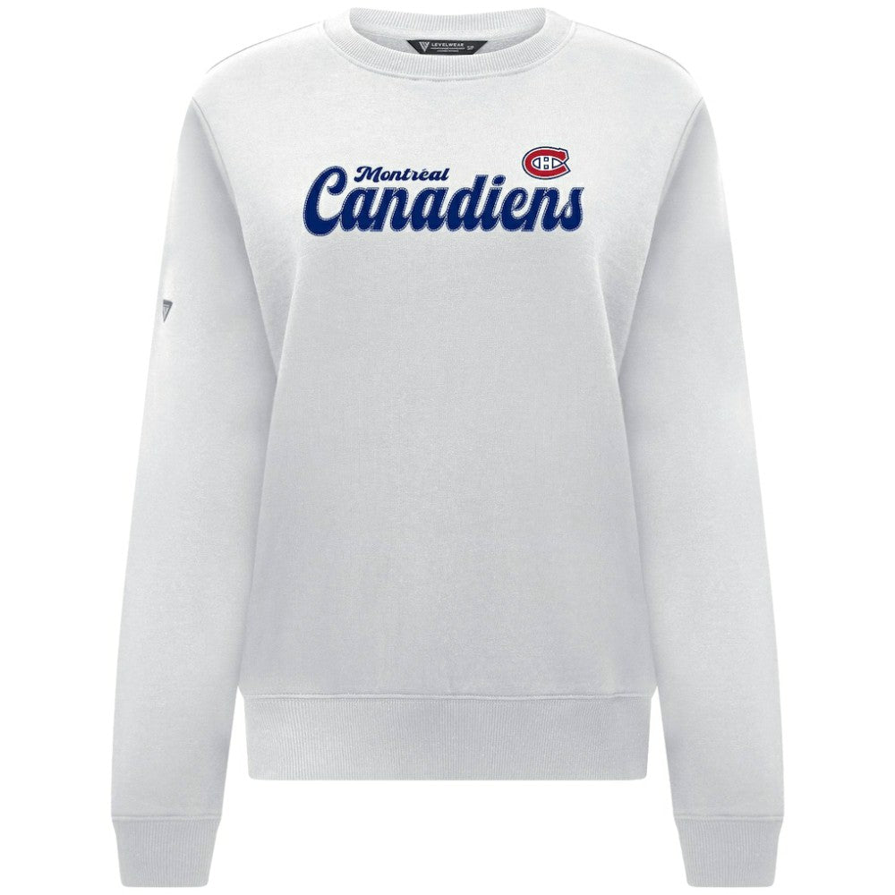 NHL Montreal Canadiens Levelwear Women's Yvette Big Script Tri-Blend Sweatshirt - White