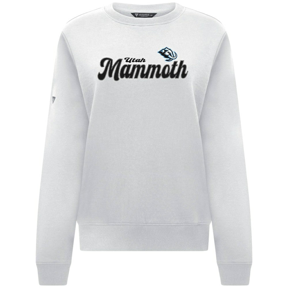 NHL Utah Mammoth Levelwear Women's Yvette Big Script Tri-Blend Sweatshirt - White