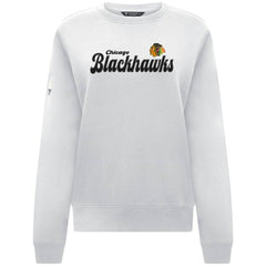 NHL Chicago Blackhawks Levelwear Women's Yvette Big Script Tri-Blend Sweatshirt - White