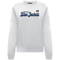 NHL Columbus Blue Jackets Levelwear Women's Yvette Big Script Tri-Blend Sweatshirt - White