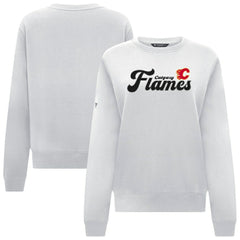 NHL Calgary Flames Levelwear Women's Yvette Big Script Tri-Blend Sweatshirt - White