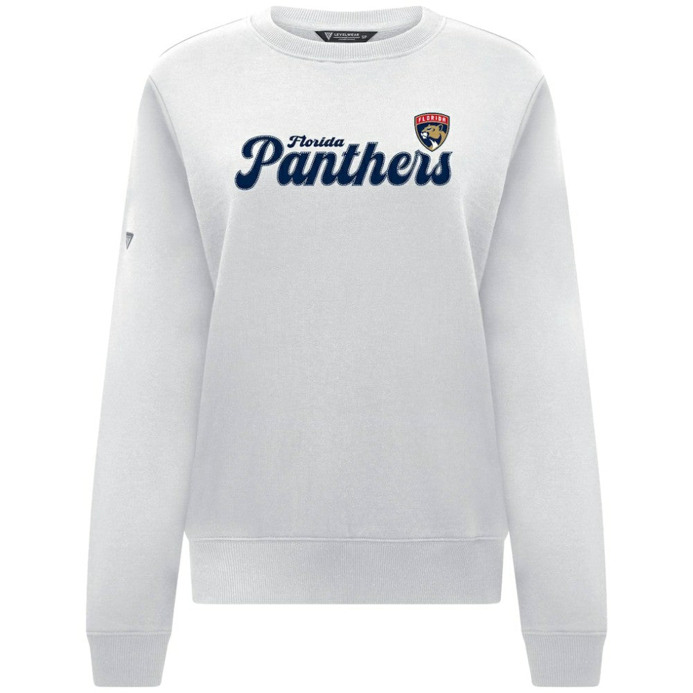 NHL Florida Panthers Levelwear Women's Yvette Big Script Tri-Blend Sweatshirt - White