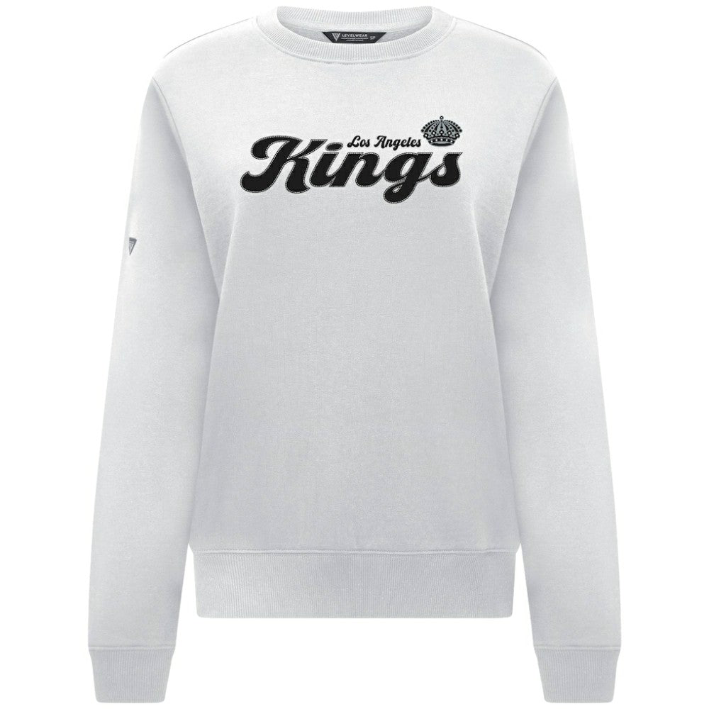 NHL Los Angeles Kings Levelwear Women's Yvette Big Script Tri-Blend Sweatshirt - White