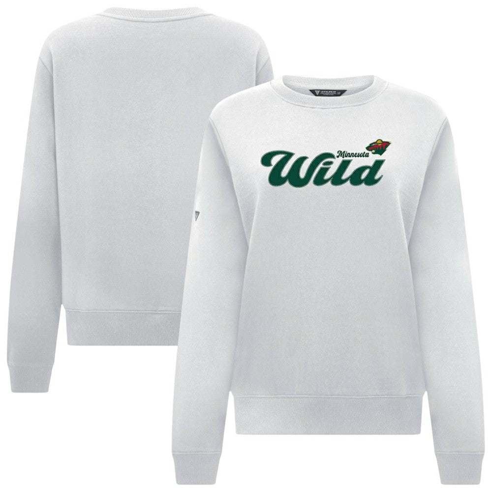 NHL Minnesota Wild Levelwear Women's Yvette Big Script Tri-Blend Sweatshirt - White