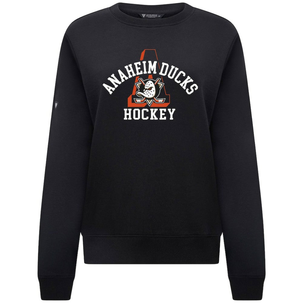 NHL Anaheim Ducks Levelwear Women's Yvette Limelight Big Letter Sweatshirt - Black