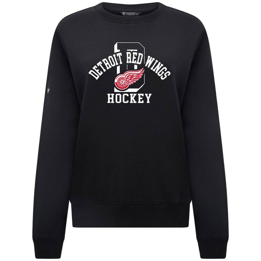 NHL Detroit Red Wings Levelwear Women's Yvette Limelight Big Letter Sweatshirt - Black