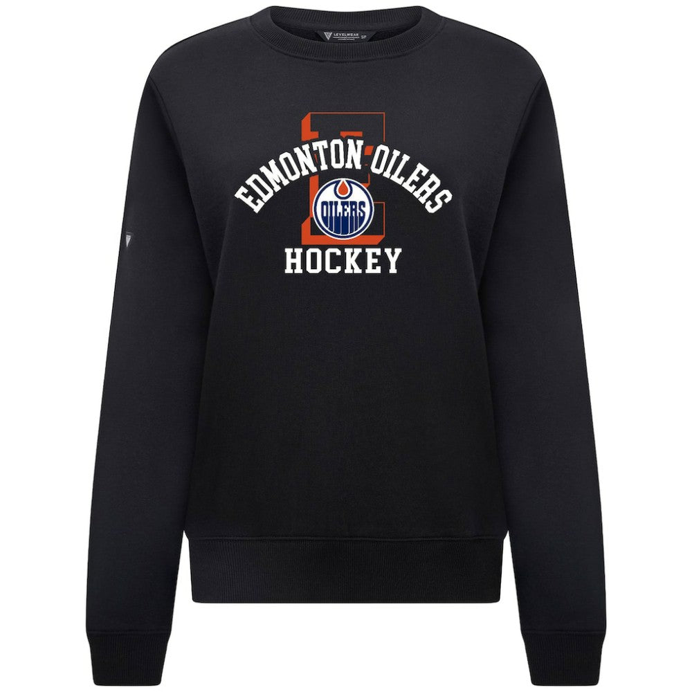 NHL Edmonton Oilers Levelwear Women's Yvette Limelight Big Letter Sweatshirt - Black