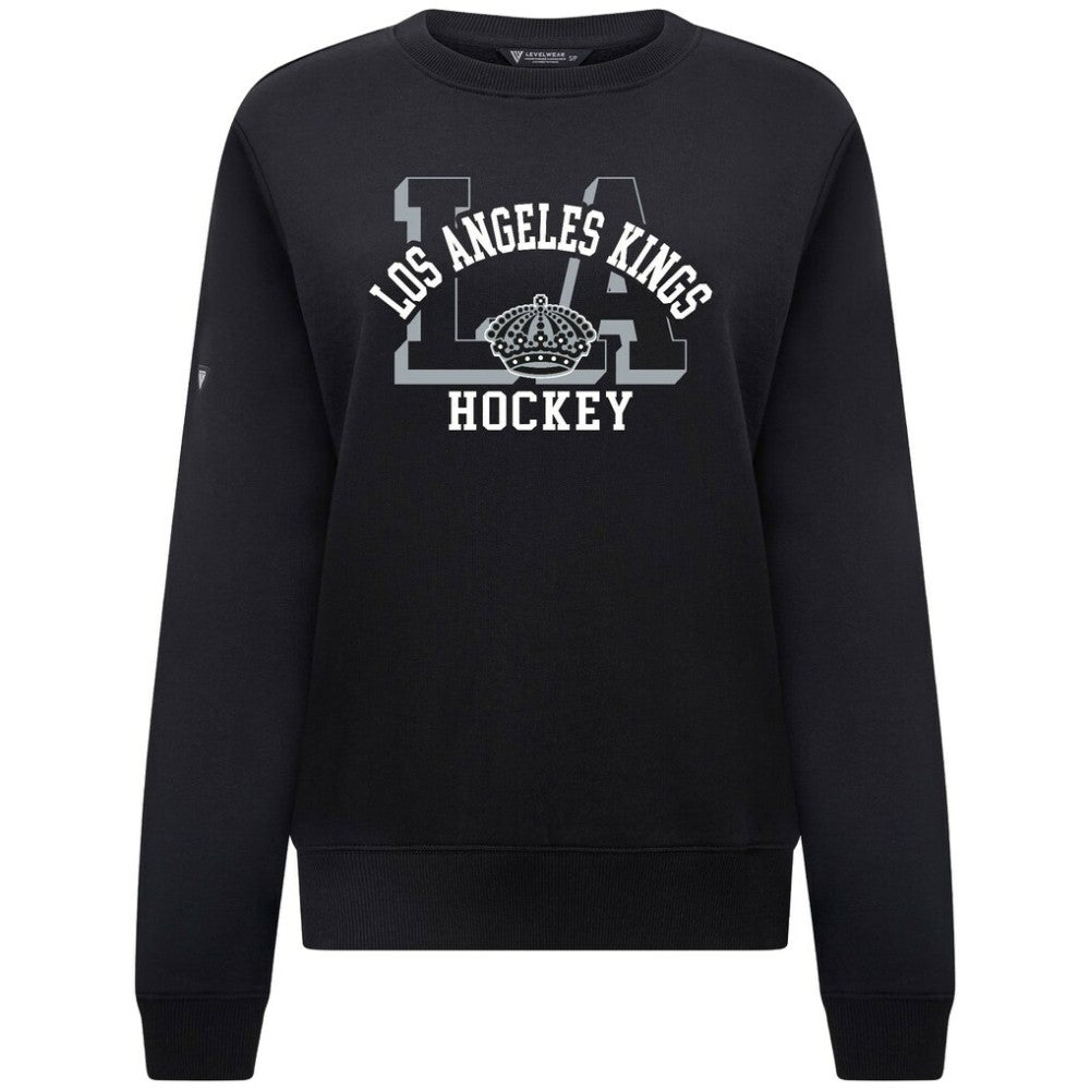 NHL Los Angeles Kings Levelwear Women's Yvette Limelight Big Letter Sweatshirt - Black
