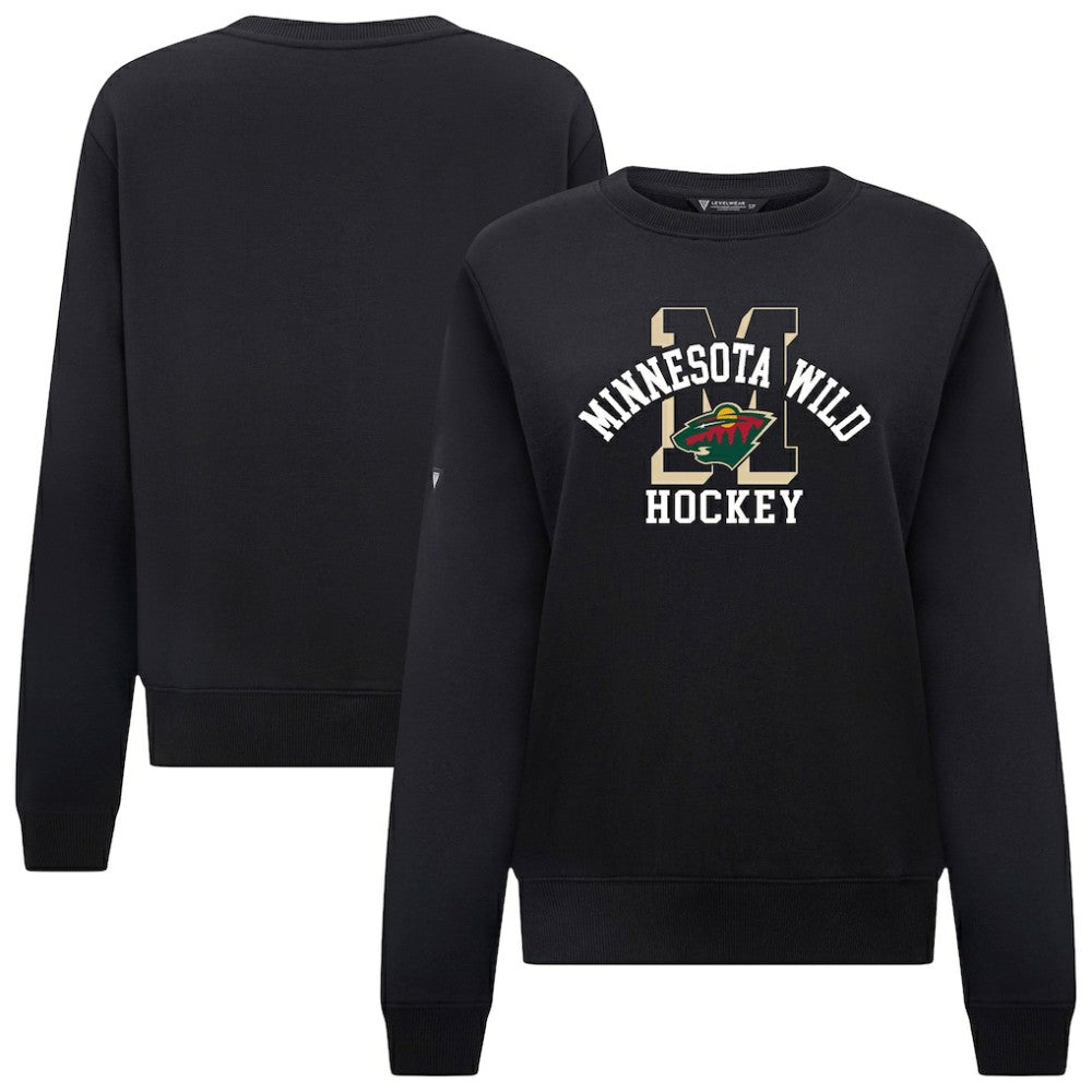 NHL Minnesota Wild Levelwear Women's Yvette Limelight Big Letter Sweatshirt - Black