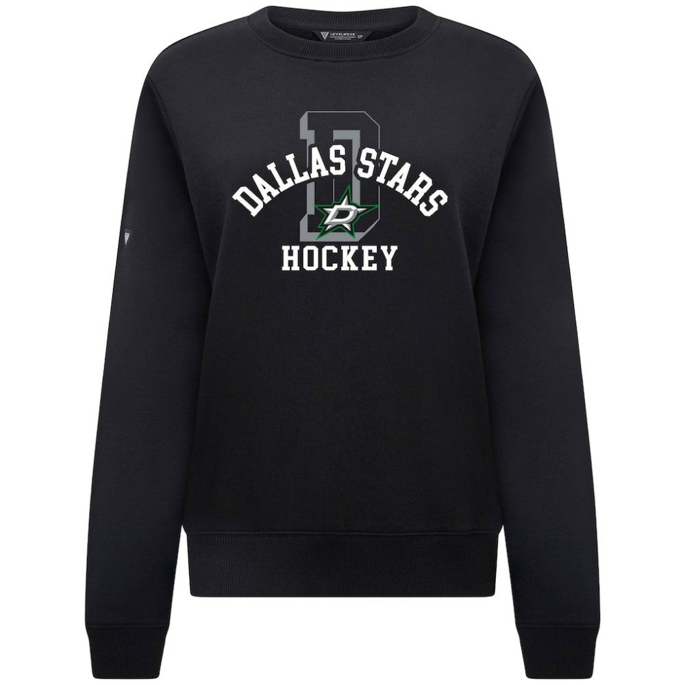 NHL Dallas Stars Levelwear Women's Yvette Limelight Big Letter Sweatshirt - Black