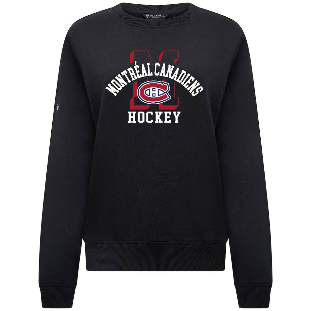 NHL Montreal Canadiens Levelwear Women's Yvette Limelight Big Letter Sweatshirt - Black