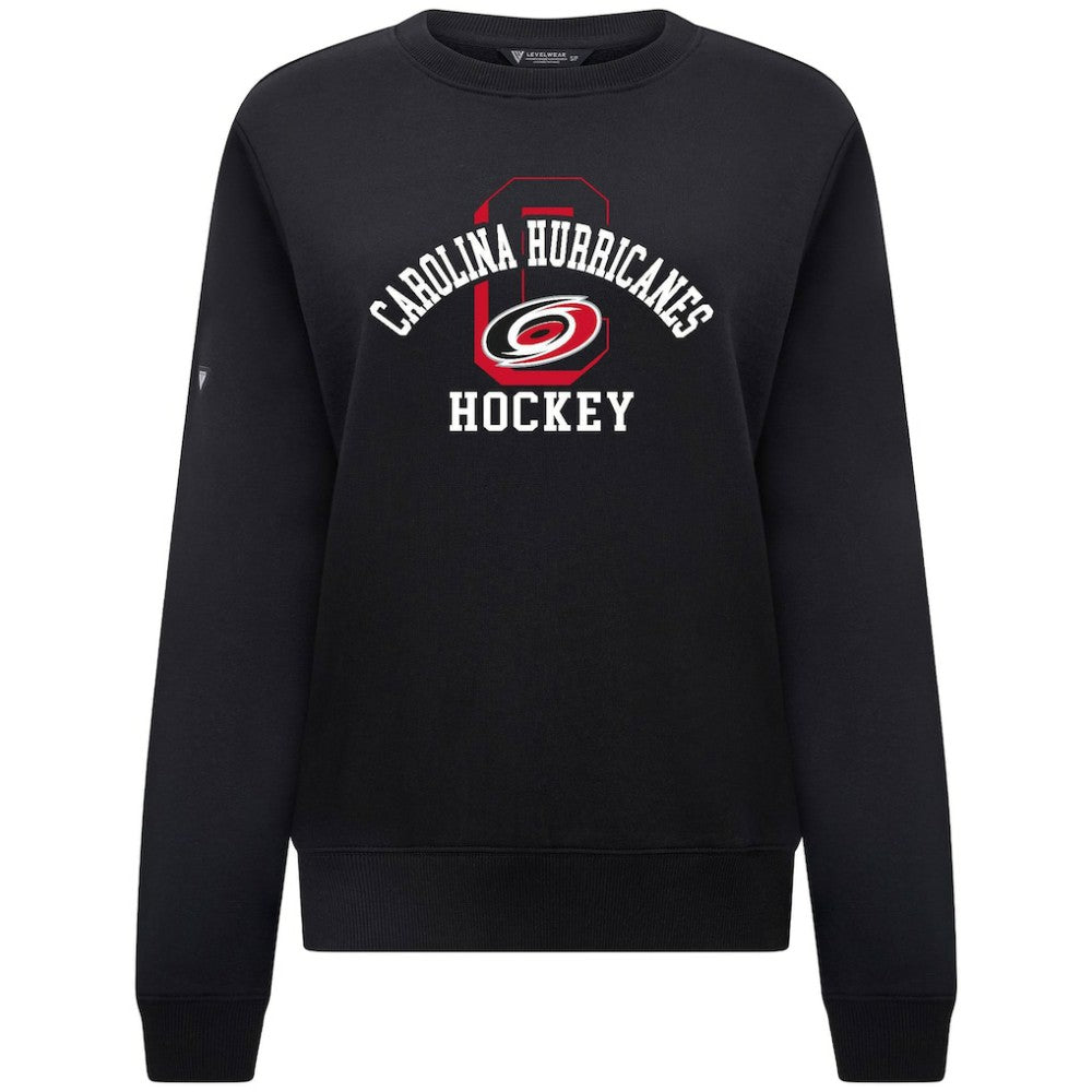 NHL Carolina Hurricanes Levelwear Women's Yvette Limelight Big Letter Sweatshirt - Black