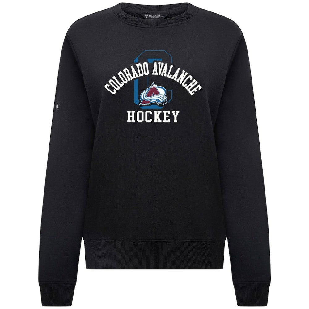 NHL Colorado Avalanche Levelwear Women's Yvette Limelight Big Letter Sweatshirt - Black
