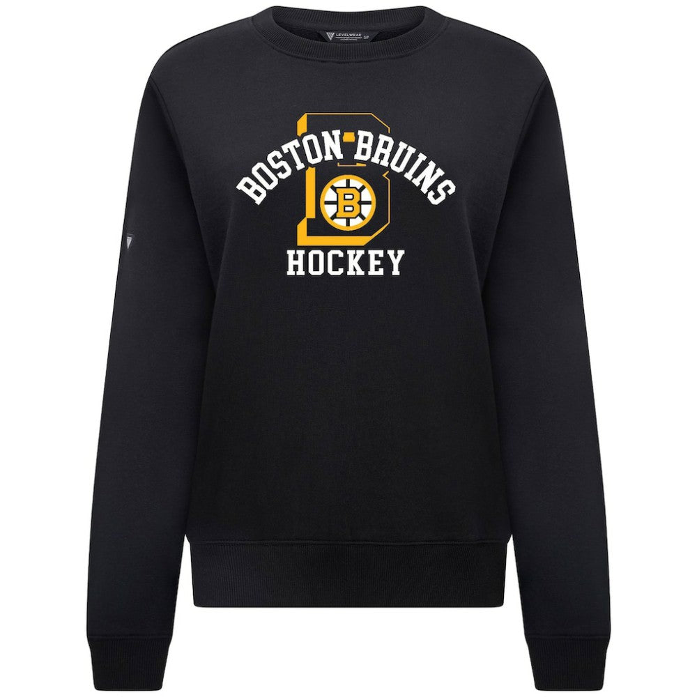 NHL Boston Bruins Levelwear Women's Yvette Limelight Big Letter Sweatshirt - Black
