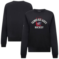 NHL Columbus Blue Jackets Levelwear Women's Yvette Limelight Big Letter Sweatshirt - Black