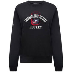 NHL Columbus Blue Jackets Levelwear Women's Yvette Limelight Big Letter Sweatshirt - Black