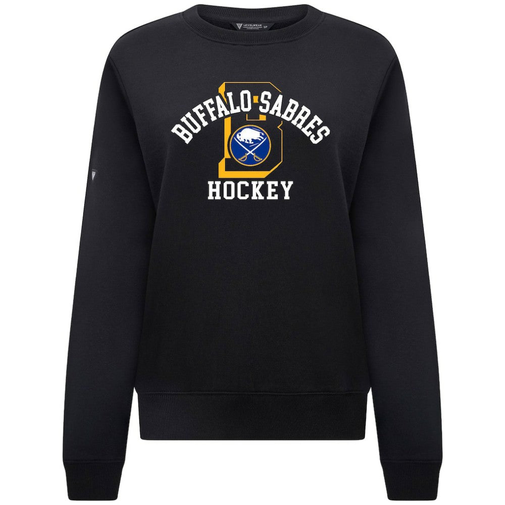 NHL Buffalo Sabres Levelwear Women's Yvette Limelight Big Letter Sweatshirt - Black