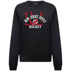 NHL New Jersey Devils Levelwear Women's Yvette Limelight Big Letter Sweatshirt - Black