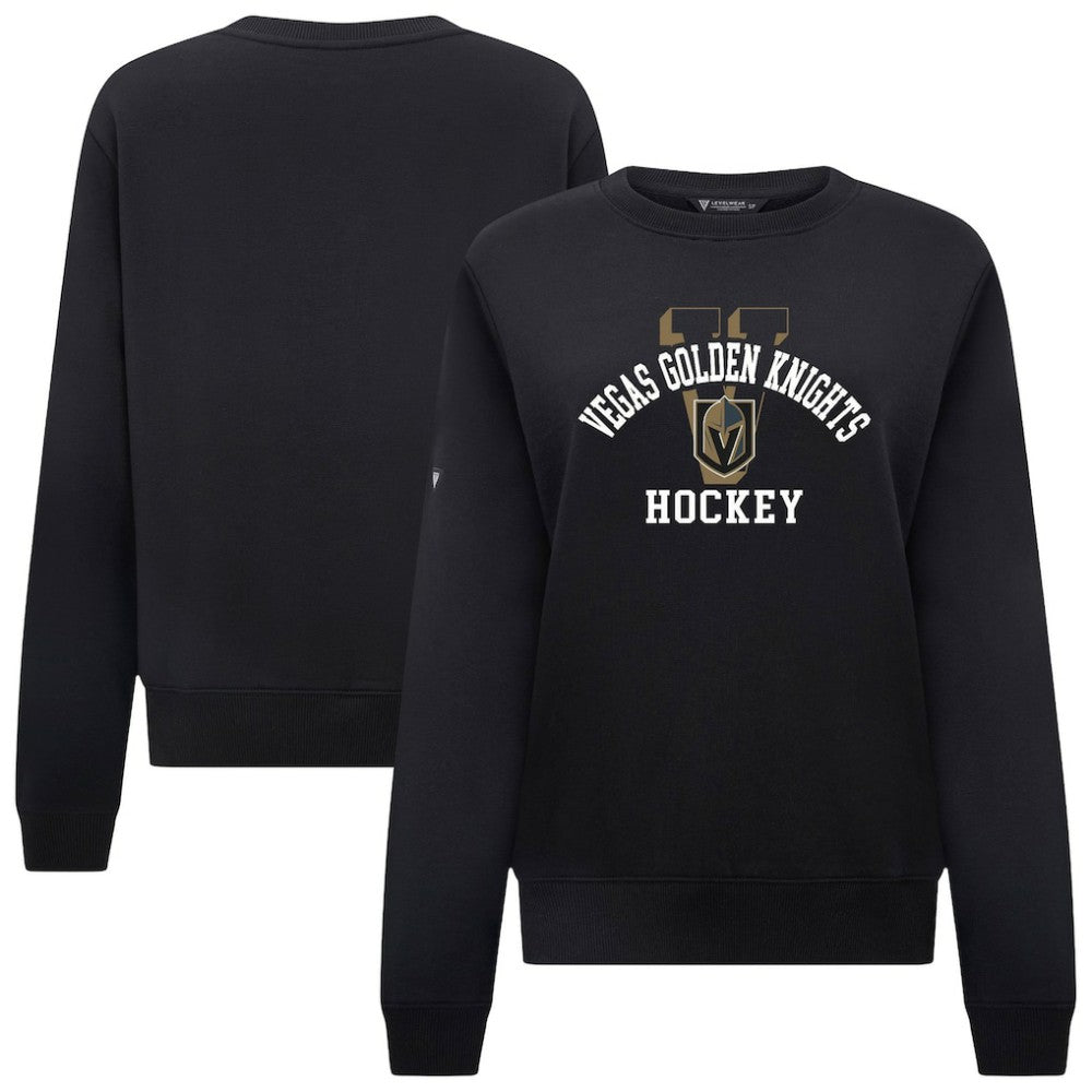 NHL Vegas Golden Knights Levelwear Women's Yvette Limelight Big Letter Sweatshirt - Black