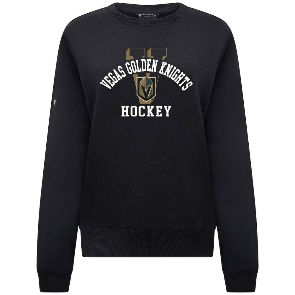 NHL Vegas Golden Knights Levelwear Women's Yvette Limelight Big Letter Sweatshirt - Black