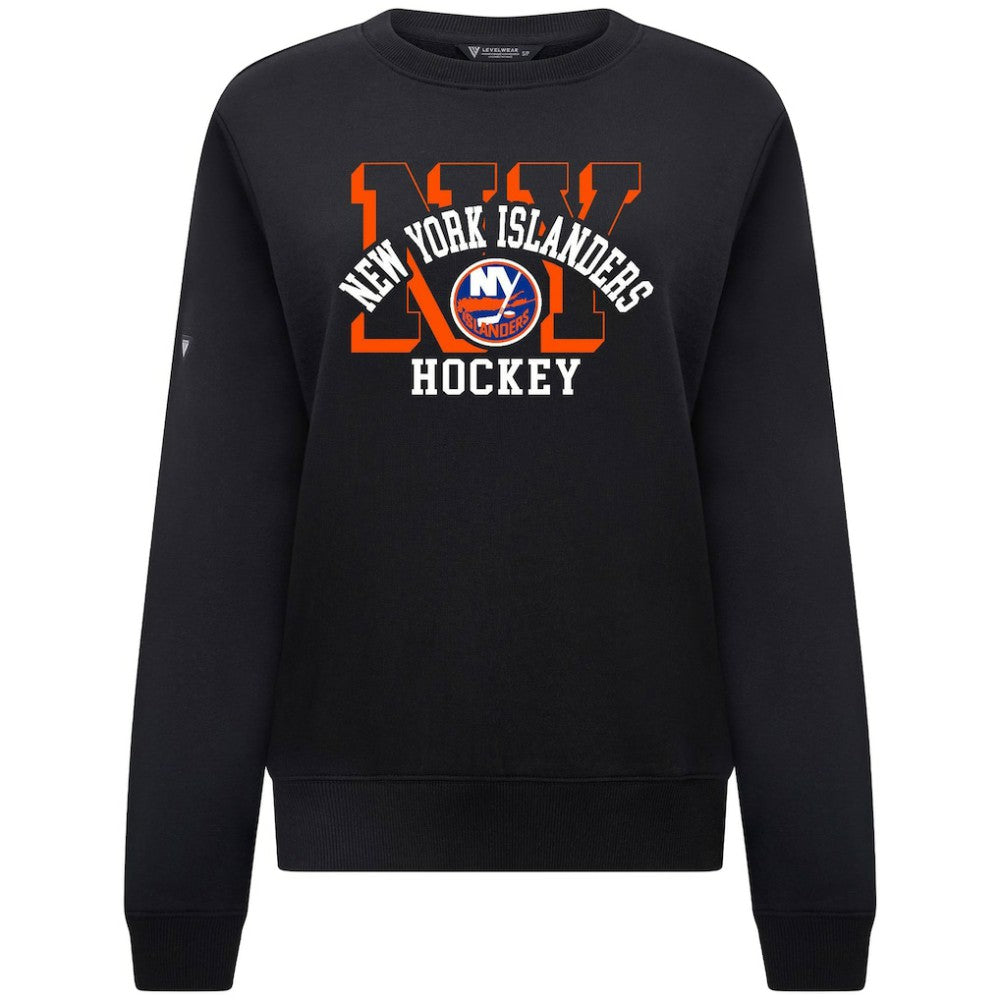 NHL New York Islanders Levelwear Women's Yvette Limelight Big Letter Sweatshirt - Black