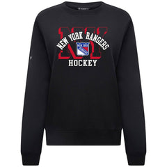 NHL New York Rangers Levelwear Women's Yvette Limelight Big Letter Sweatshirt - Black