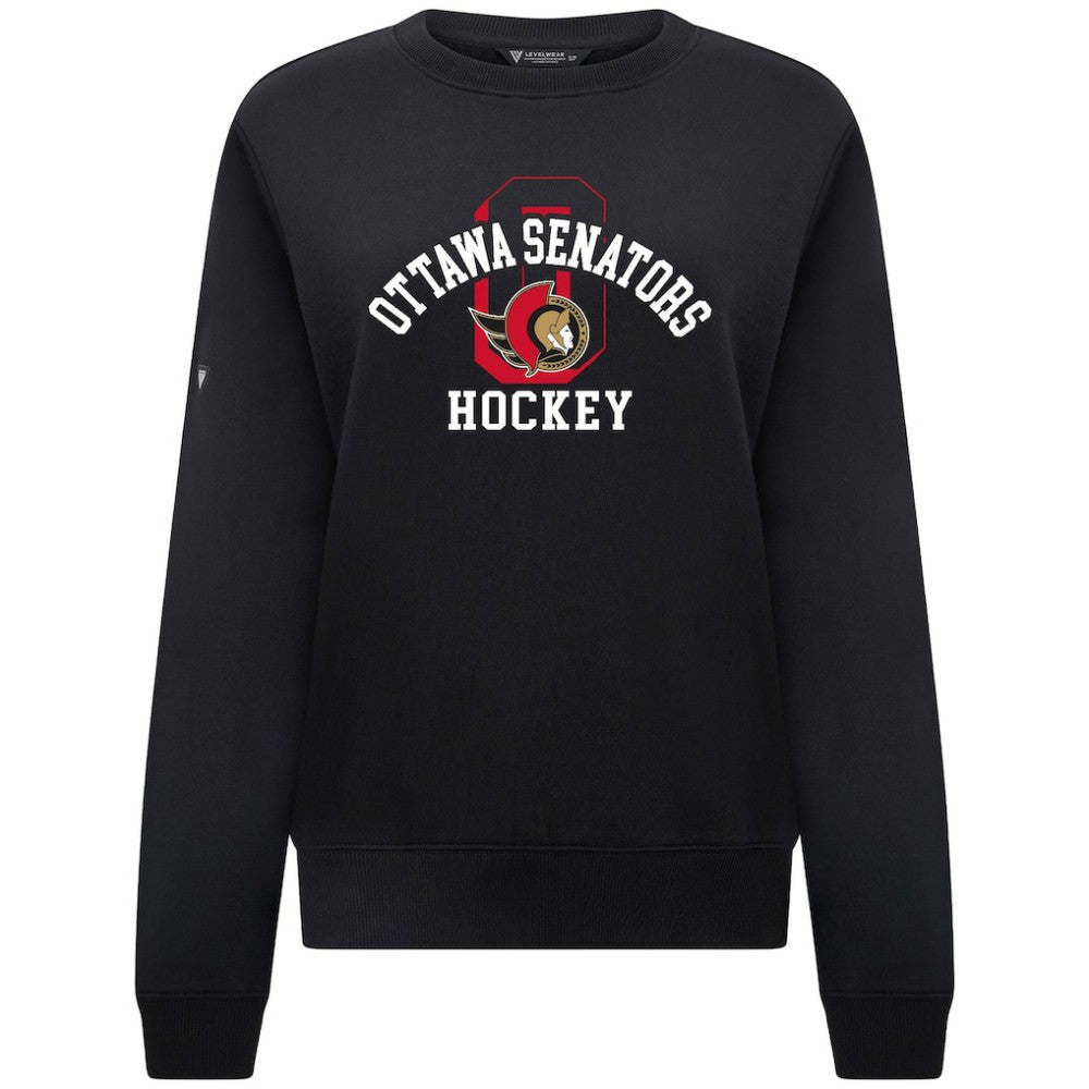 NHL Ottawa Senators Levelwear Women's Yvette Limelight Big Letter Sweatshirt - Black