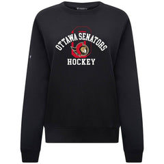NHL Ottawa Senators Levelwear Women's Yvette Limelight Big Letter Sweatshirt - Black