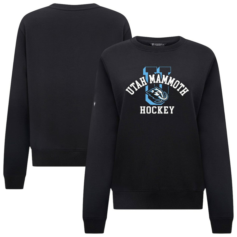 NHL Utah Mammoth Levelwear Women's Yvette Limelight Big Letter Sweatshirt - Black