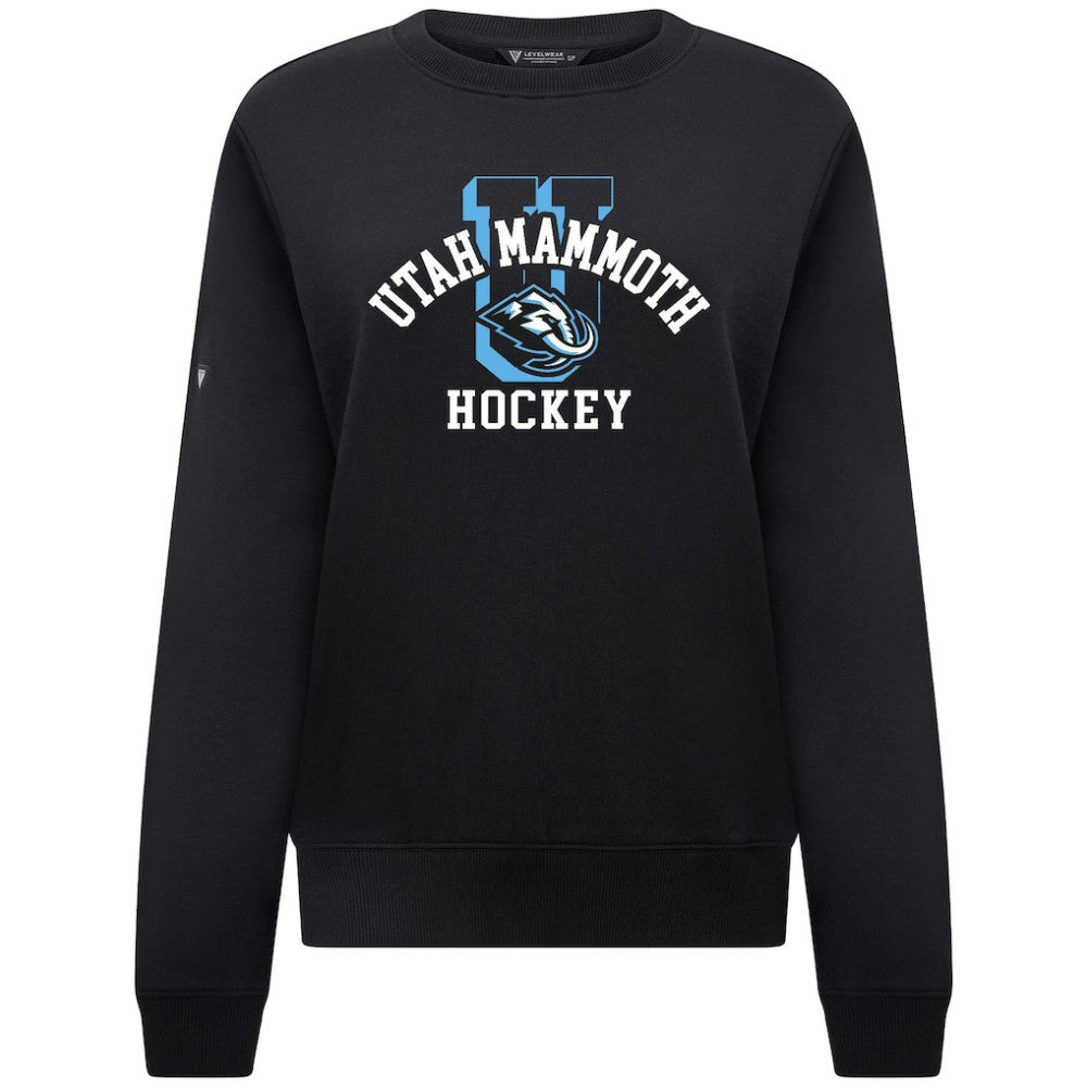 NHL Utah Mammoth Levelwear Women's Yvette Limelight Big Letter Sweatshirt - Black