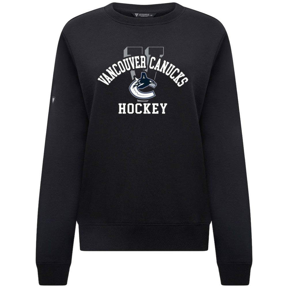 NHL Vancouver Canucks Levelwear Women's Yvette Limelight Big Letter Sweatshirt - Black