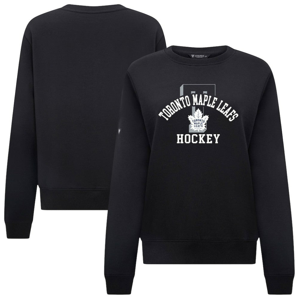 NHL Toronto Maple Leafs Levelwear Women's Yvette Limelight Big Letter Sweatshirt - Black
