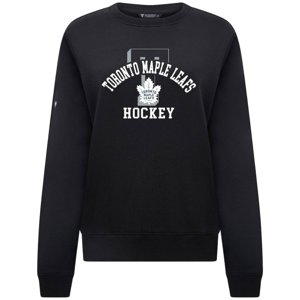 NHL Toronto Maple Leafs Levelwear Women's Yvette Limelight Big Letter Sweatshirt - Black
