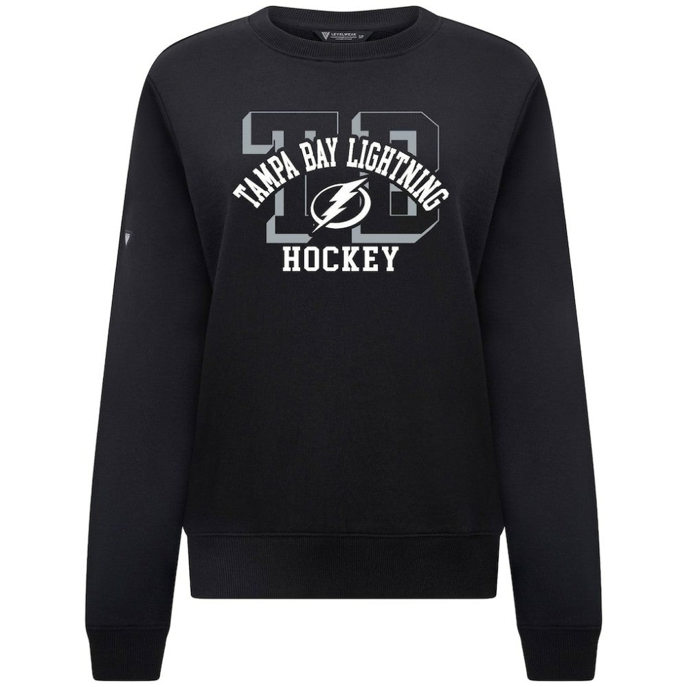 NHL Tampa Bay Lightning Levelwear Women's Yvette Limelight Big Letter Sweatshirt - Black