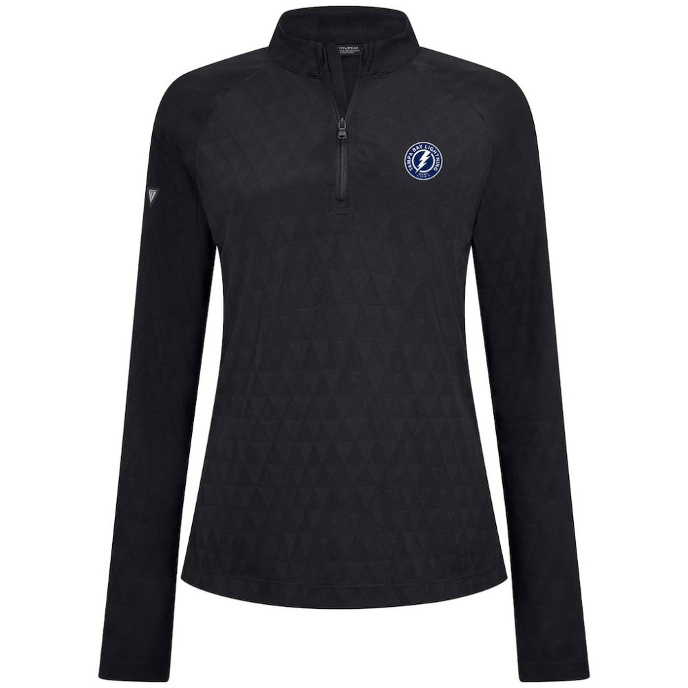 NHL Tampa Bay Lightning Levelwear Women's Spike Raglan Quarter-Zip Top - Black