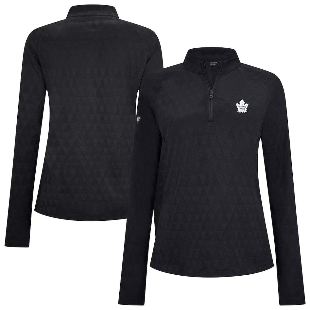 NHL Toronto Maple Leafs Levelwear Women's Spike Raglan Quarter-Zip Top - Black