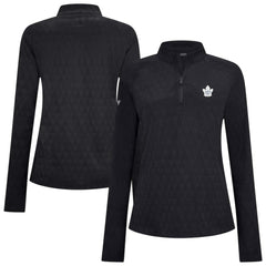 NHL Toronto Maple Leafs Levelwear Women's Spike Raglan Quarter-Zip Top - Black