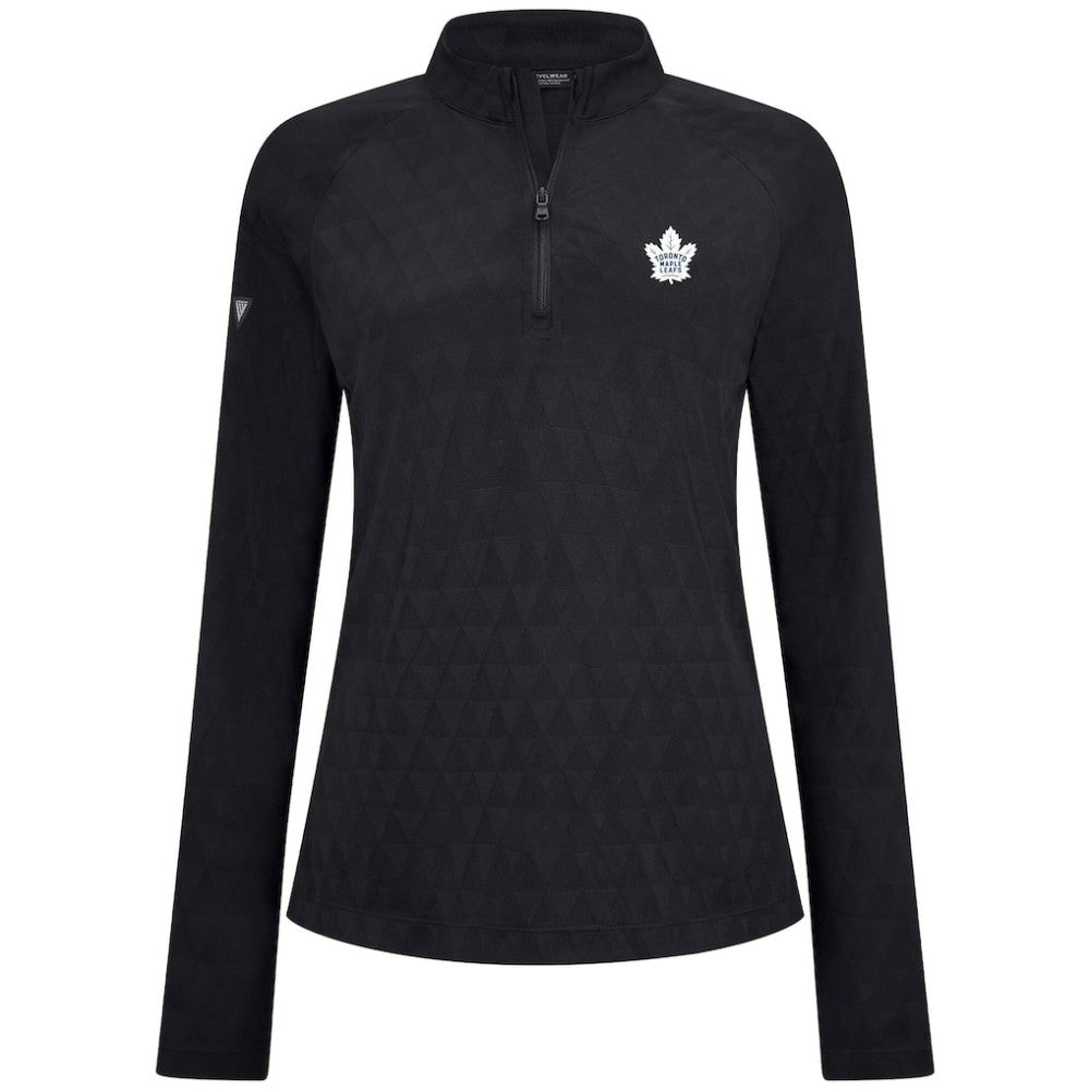NHL Toronto Maple Leafs Levelwear Women's Spike Raglan Quarter-Zip Top - Black