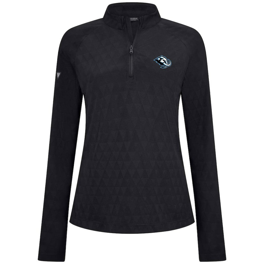 NHL Utah Mammoth Levelwear Women's Spike Raglan Quarter-Zip Top - Black