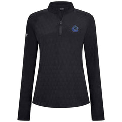 NHL Vancouver Canucks Levelwear Women's Spike Raglan Quarter-Zip Top - Black