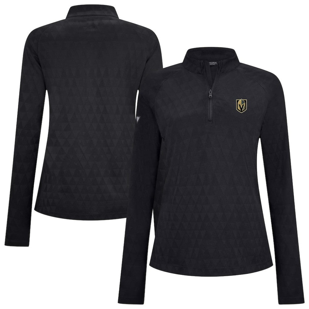 NHL Vegas Golden Knights Levelwear Women's Spike Raglan Quarter-Zip Top - Black