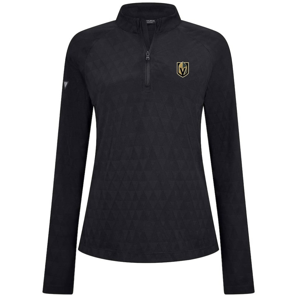 NHL Vegas Golden Knights Levelwear Women's Spike Raglan Quarter-Zip Top - Black