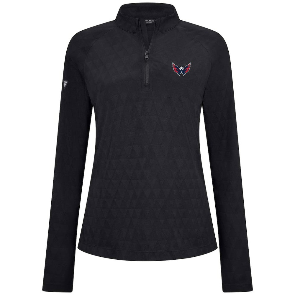 NHL Washington Capitals Levelwear Women's Spike Raglan Quarter-Zip Top - Black