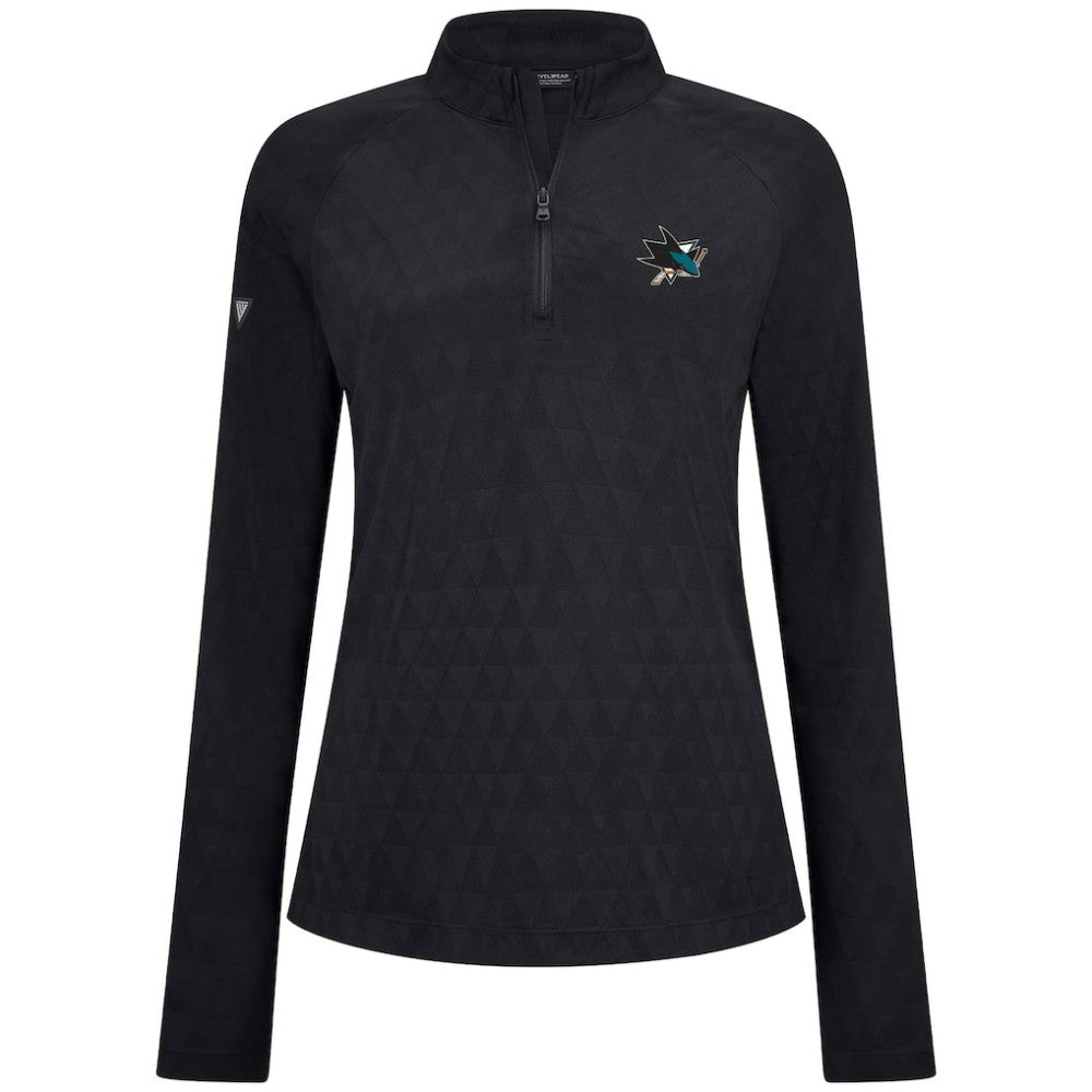 NHL San Jose Sharks Levelwear Women's Spike Raglan Quarter-Zip Top - Black