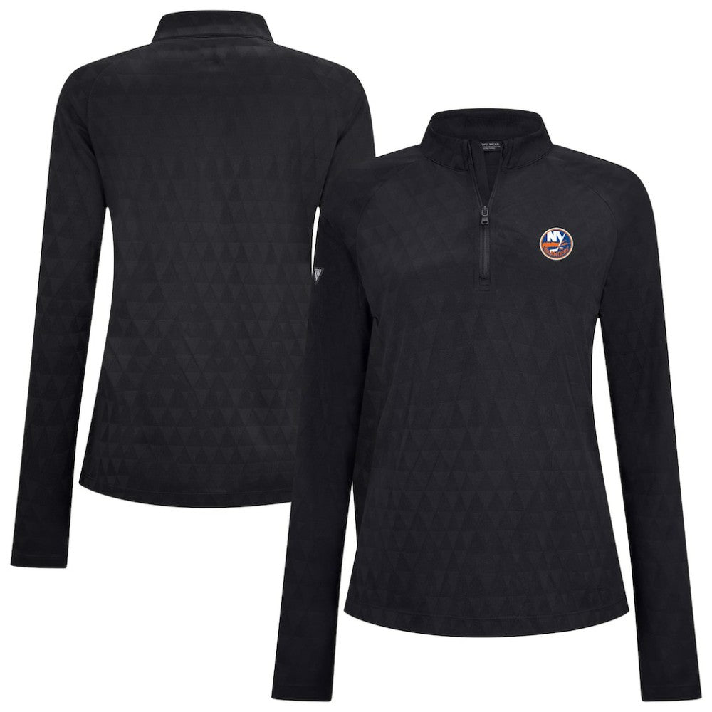 NHL New York Islanders Levelwear Women's Spike Raglan Quarter-Zip Top - Black